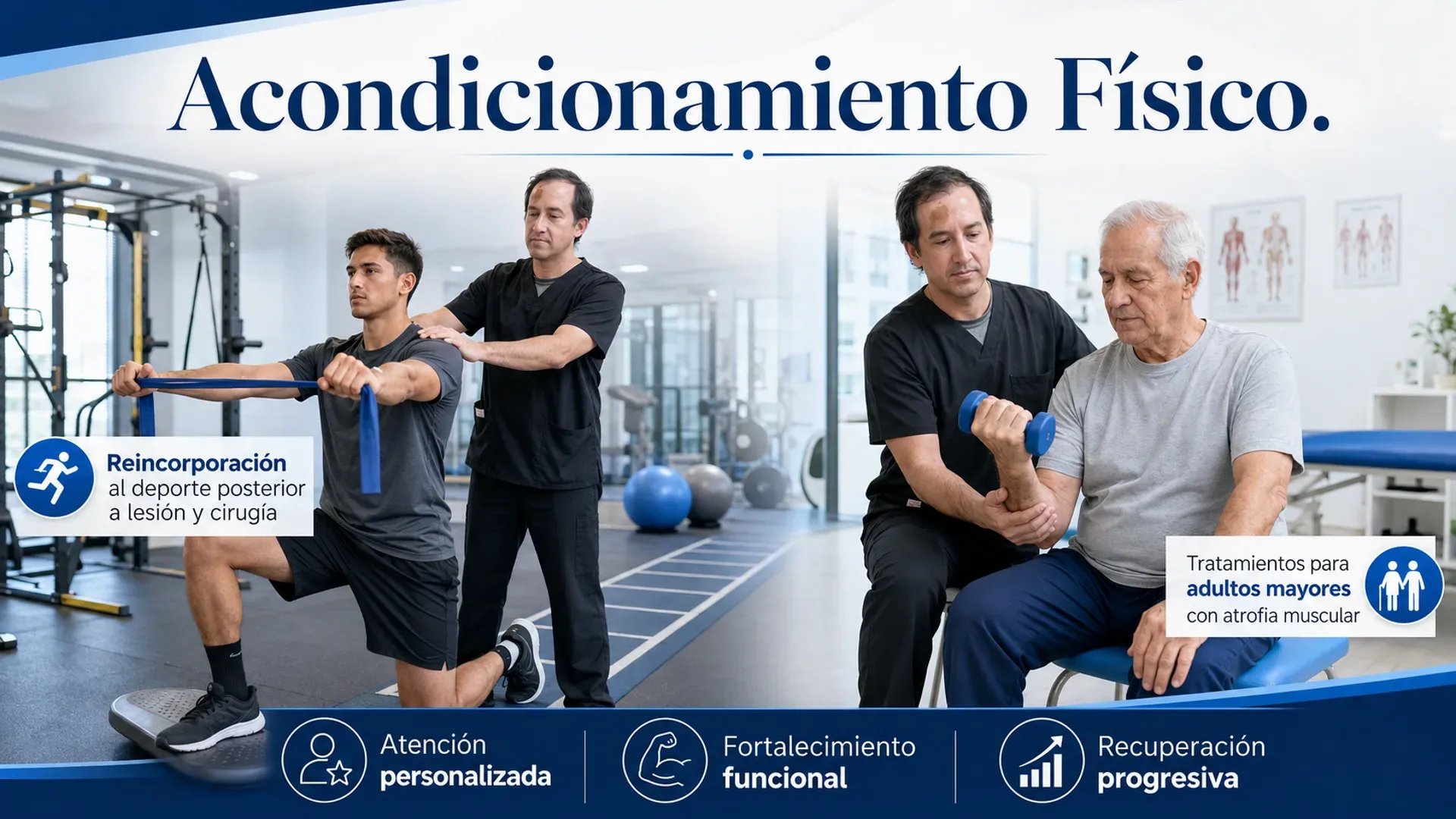 Entrenamiento físico guiado por un kinesiólogo